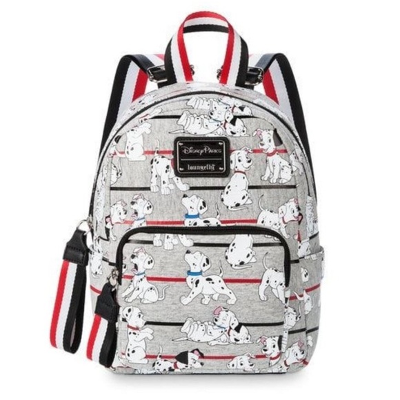 Disney Parks Loungefly Backpack 101 Dalmatians Gray Stripe - Picture 1 of 14
